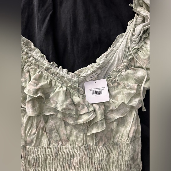 Boutique NWT Summer/Spring Maxi Dress in white and green - Picture 2 of 4